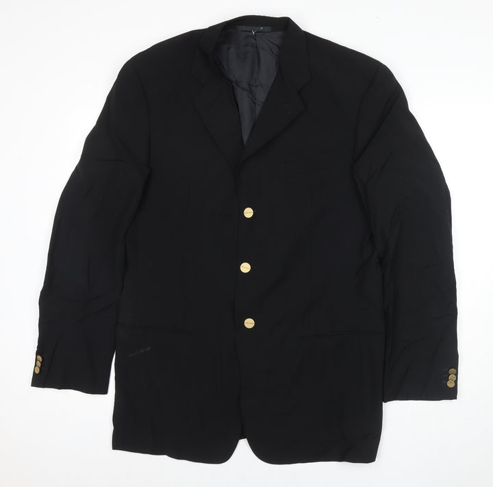 Giorgio Armani Mens Black Jacket Blazer Size 40 Button