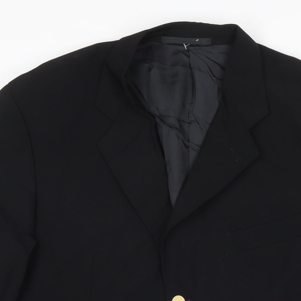 Giorgio Armani Mens Black Jacket Blazer Size 40 Button