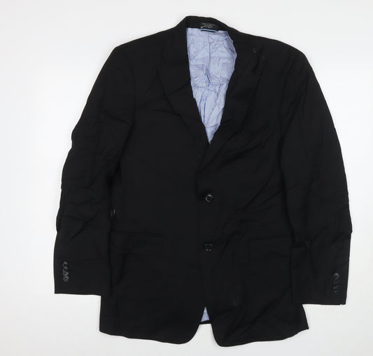 Tommy Hilfiger Mens Black Wool Jacket Suit Jacket Size 38 Regular