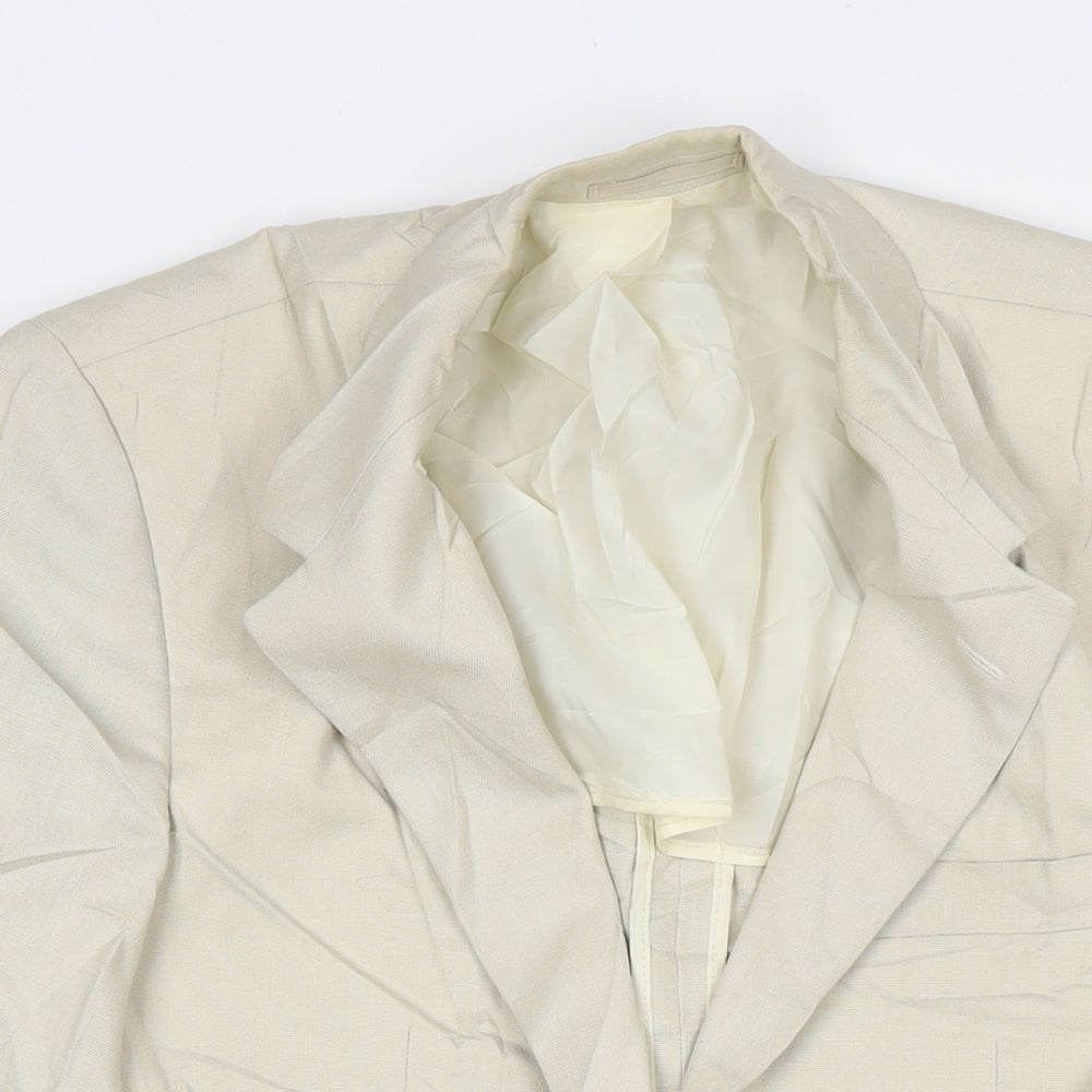 Wellington Mens Beige Jacket Blazer Size 38 Button