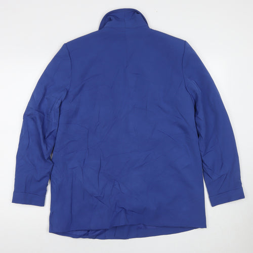 Pieces Womens Blue Jacket Blazer Size L Button