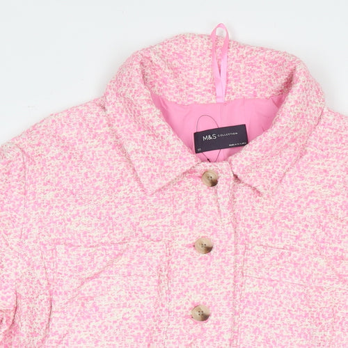 Marks and Spencer Womens Pink Pea Coat Coat Size 18 Button