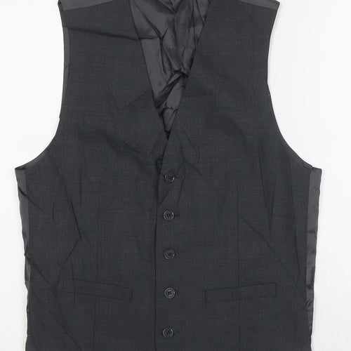 Marks and Spencer Mens Grey Wool Jacket Suit Waistcoat Size S Regular