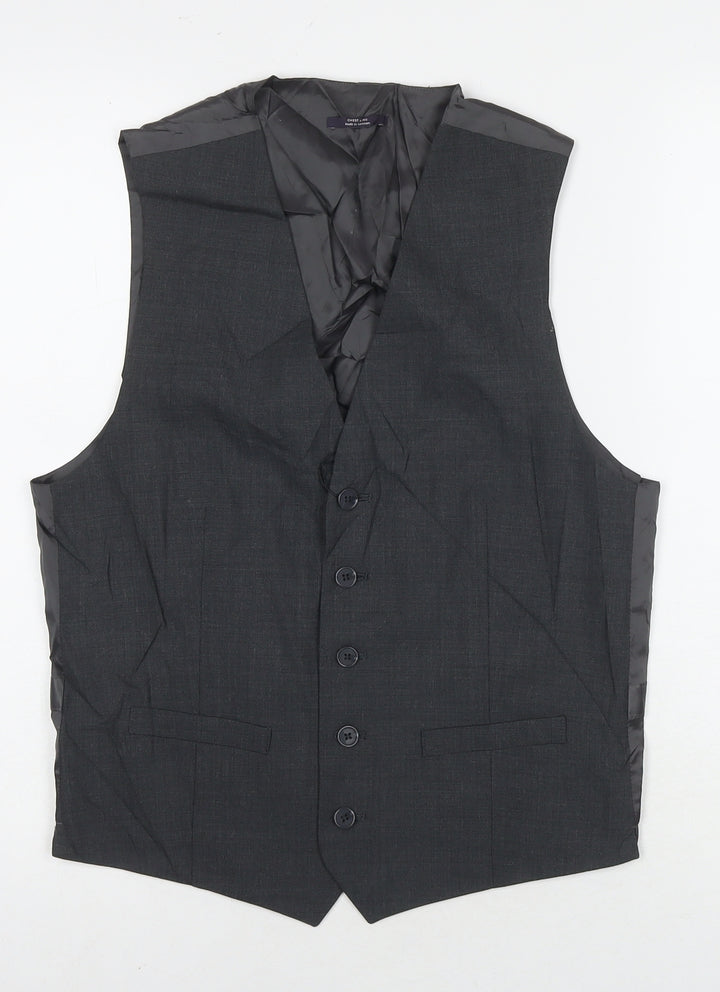 Marks and Spencer Mens Grey Wool Jacket Suit Waistcoat Size S Regular