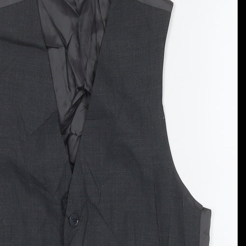 Marks and Spencer Mens Grey Wool Jacket Suit Waistcoat Size S Regular