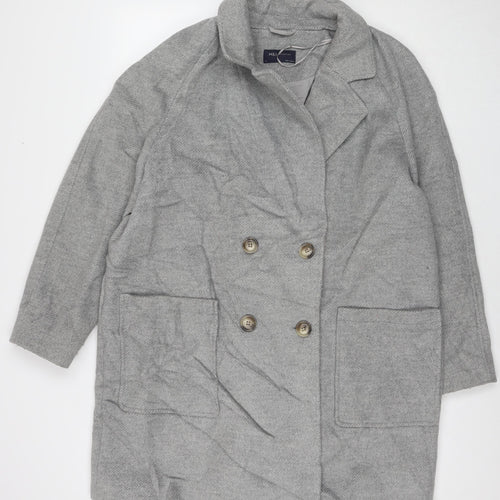 Marks and Spencer Womens Grey Overcoat Coat Size 18 Button