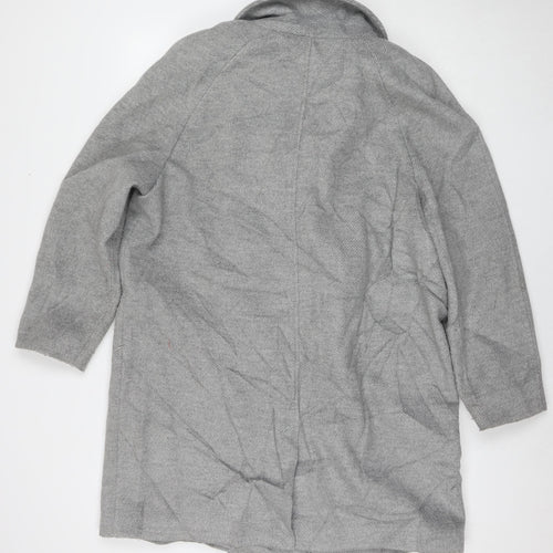 Marks and Spencer Womens Grey Overcoat Coat Size 18 Button