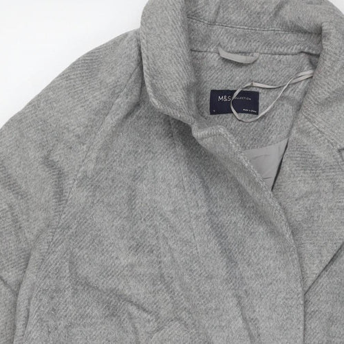 Marks and Spencer Womens Grey Overcoat Coat Size 18 Button