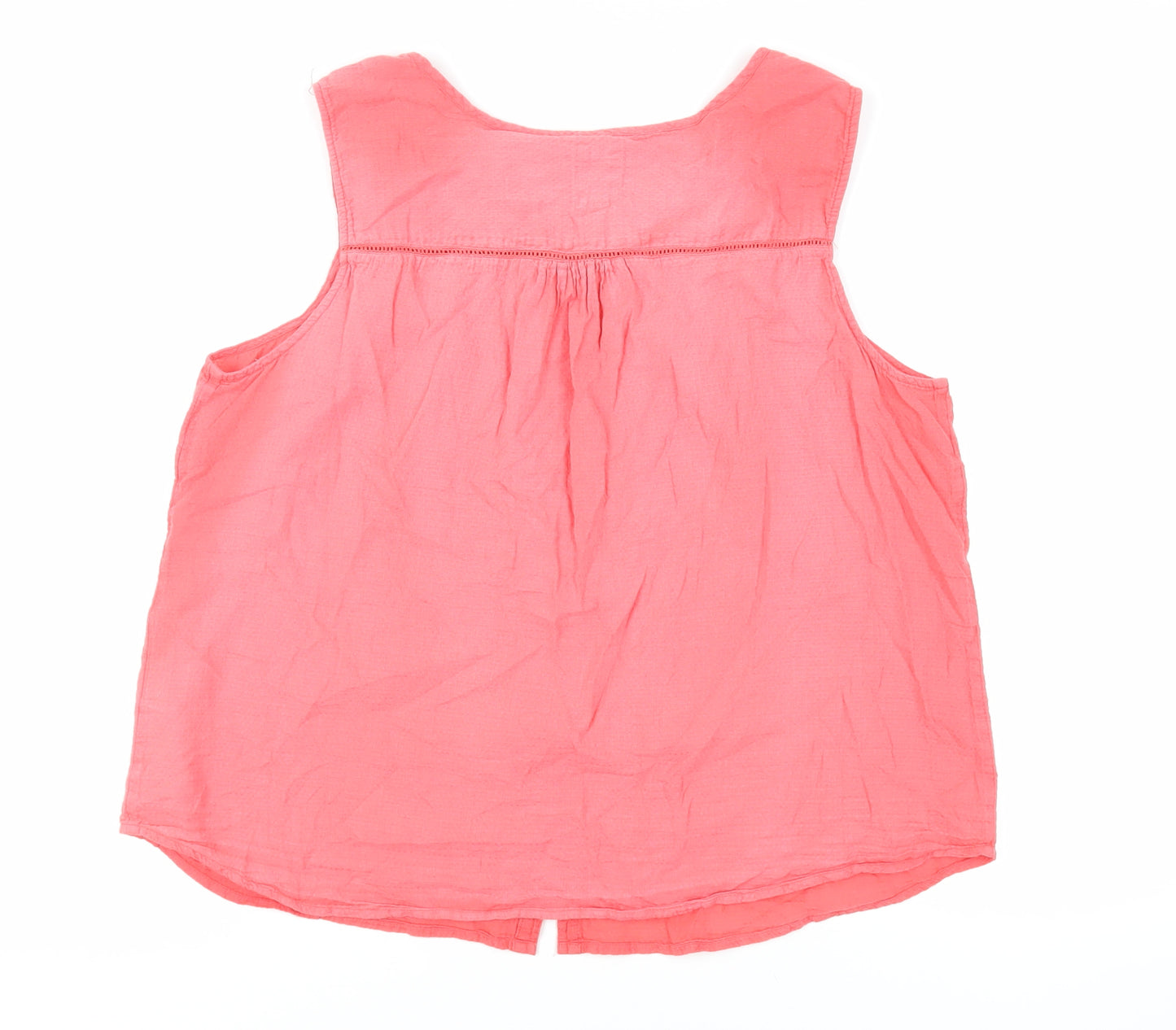 MANTARAY PRODUCTS Womens Pink Cotton Basic Button-Up Size 18 V-Neck