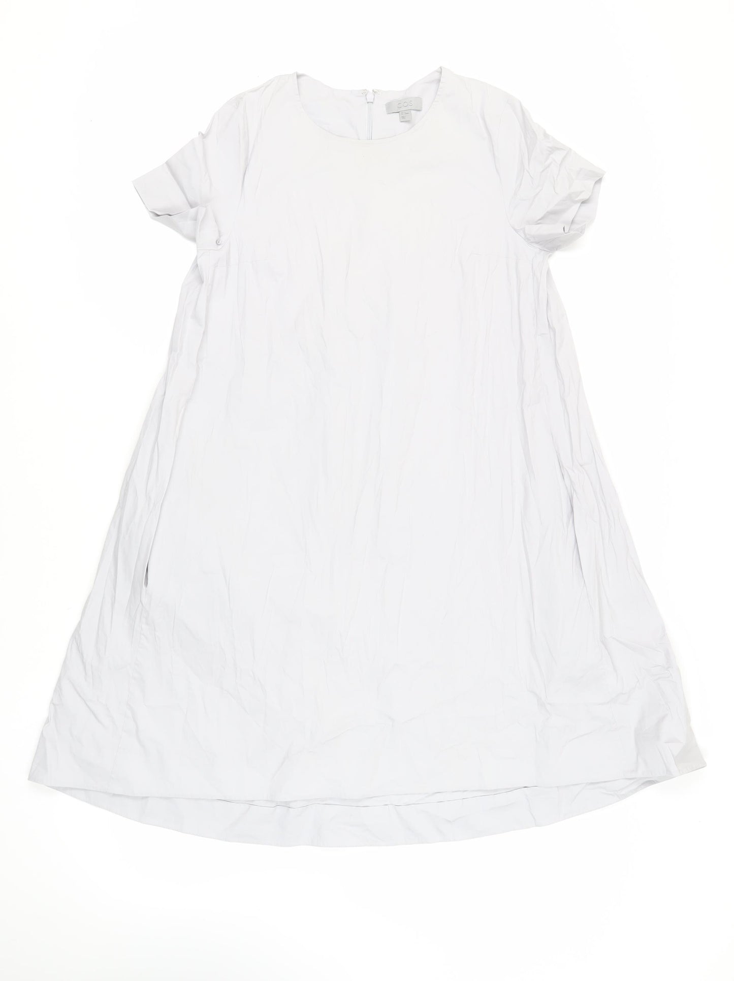 COS Womens Grey Cotton A-Line Size 6 Round Neck Zip - Pockets