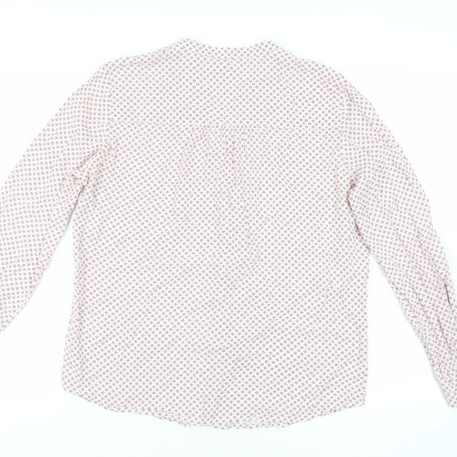 Sandwich Womens Pink Geometric Viscose Basic Button-Up Size 10 V-Neck