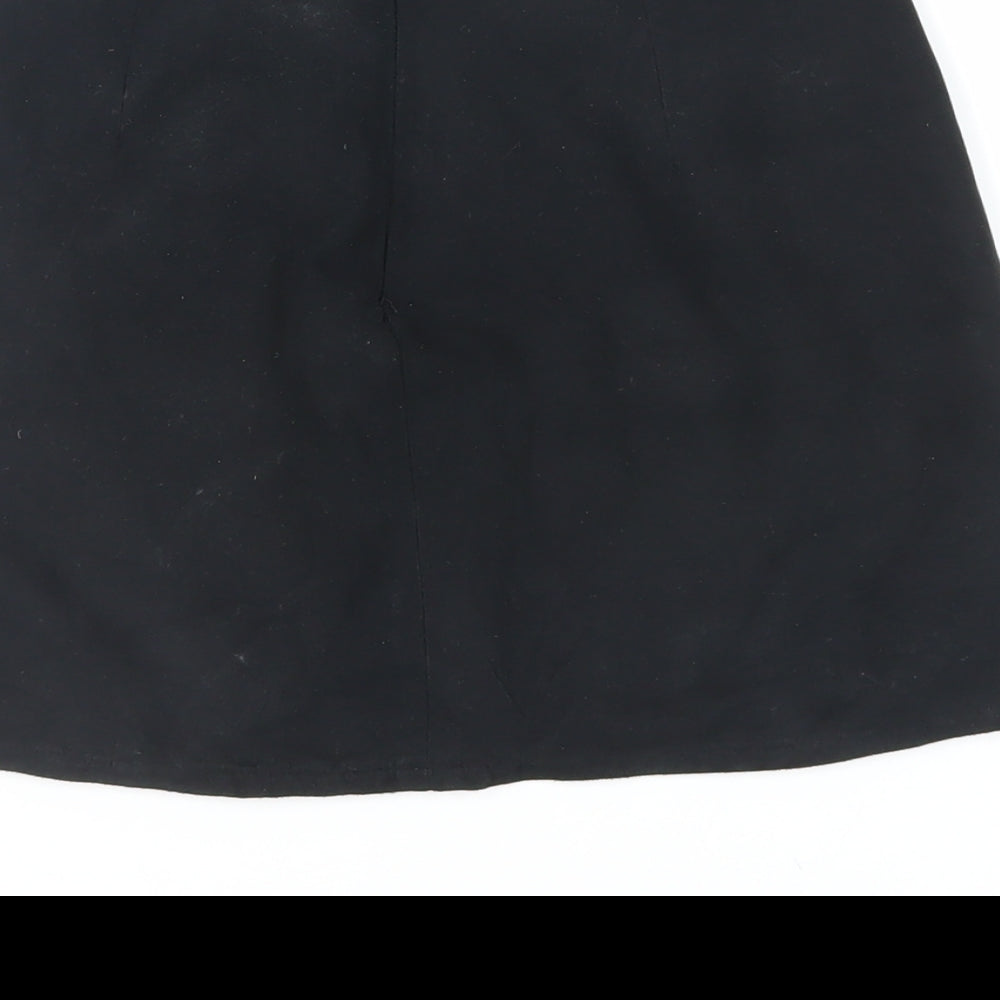 Hearts & Bows Womens Black Polyester Mini Skirt Size 4 Zip