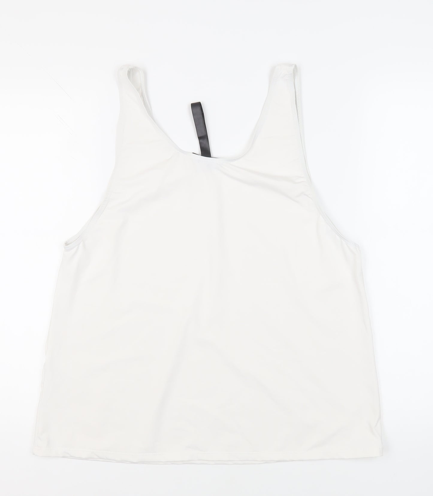 Boohoo Womens White Polyester Pullover Tank Size 8 Scoop Neck Pullover - Gym Workout Running