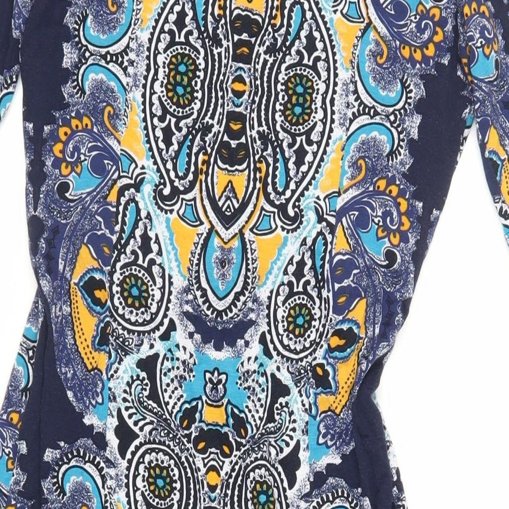 Per Una Womens Blue Paisley Viscose A-Line Size 8 V-Neck Pullover