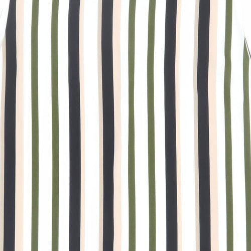 Dorothy Perkins Womens Ivory Striped Polyester Tunic Blouse Size 20 Round Neck - Side Slits
