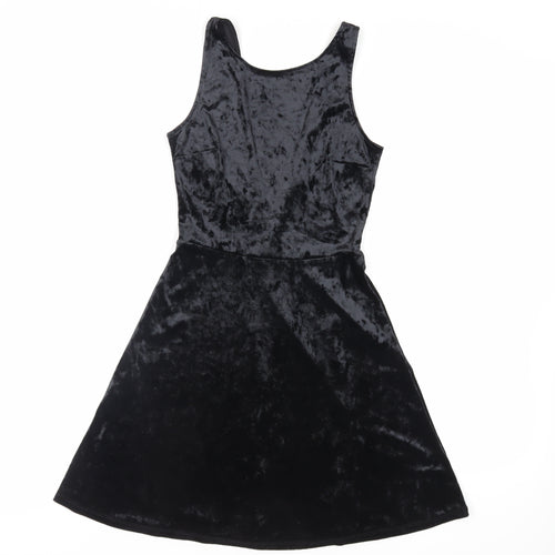 Divided by H&M Womens Black Polyester Tank Dress Size 8 Round Neck Pullover