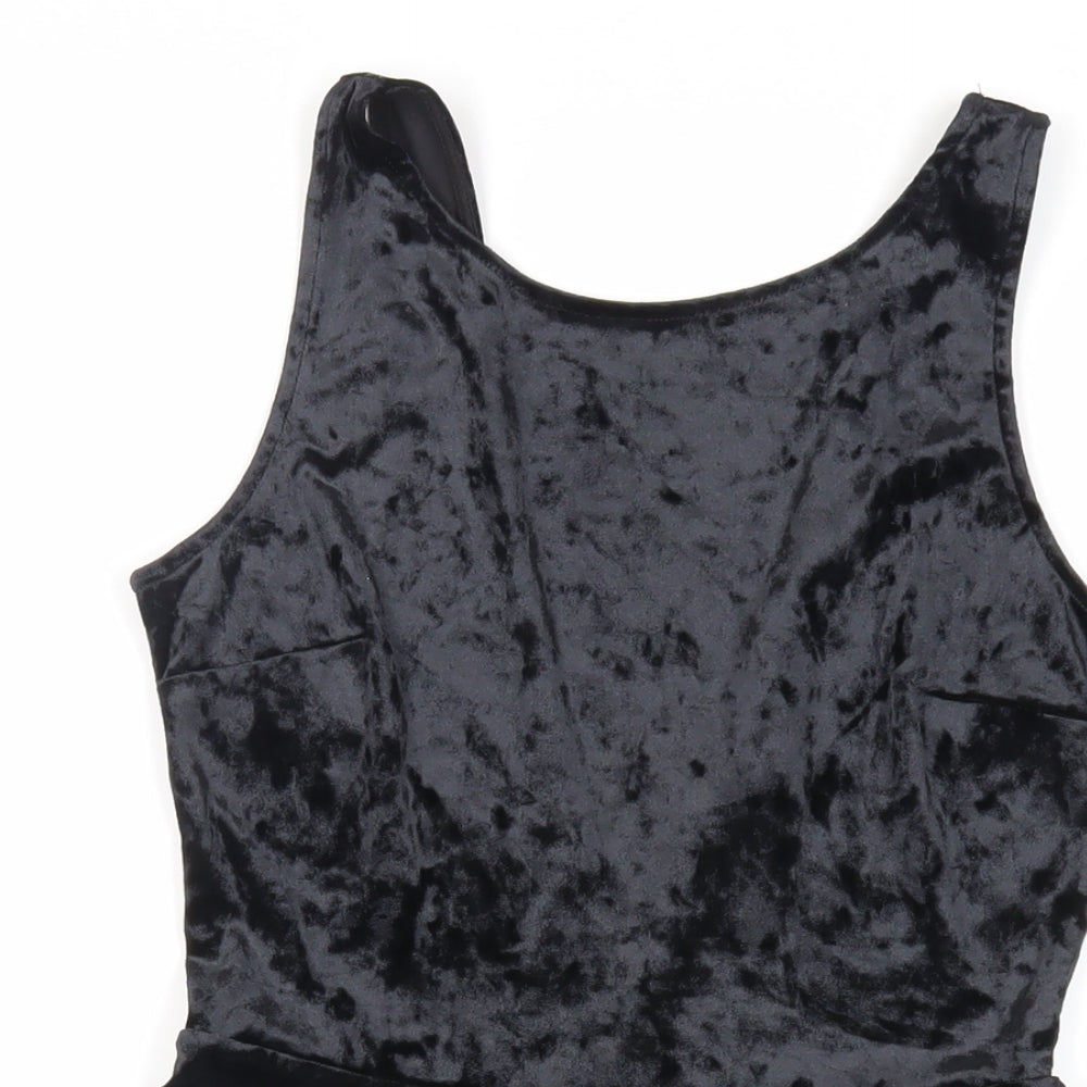 Divided by H&M Womens Black Polyester Tank Dress Size 8 Round Neck Pullover