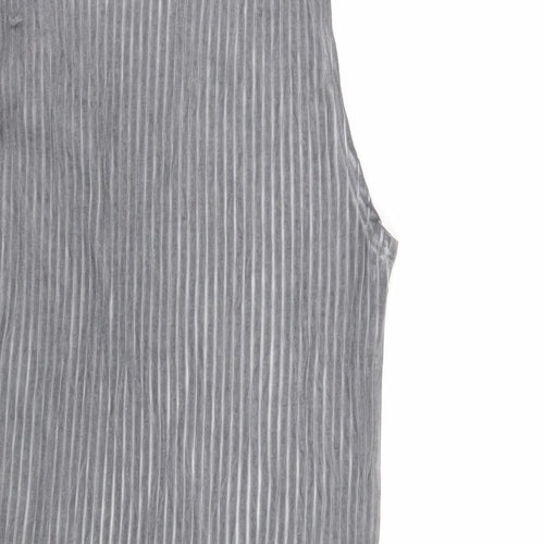 ASOS Womens Grey Cotton Basic Tank Size M Crew Neck - Ribbed