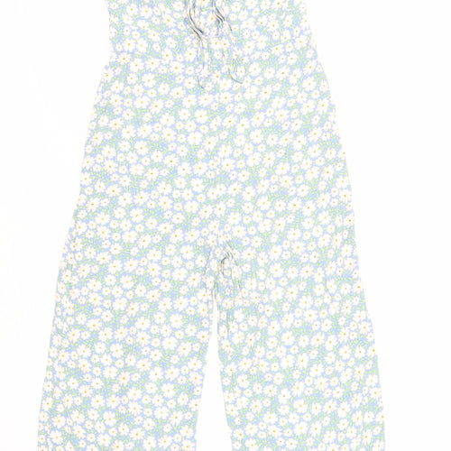 River Island Womens Blue Floral Viscose Jumpsuit One-Piece Size 12 L25 in Zip