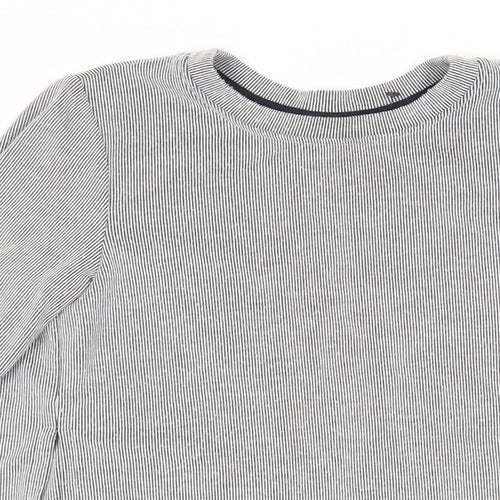 Topshop Womens Grey Striped Acrylic Jumper Dress Size 8 Crew Neck Pullover - Layered