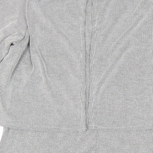 Topshop Womens Grey Striped Acrylic Jumper Dress Size 8 Crew Neck Pullover - Layered