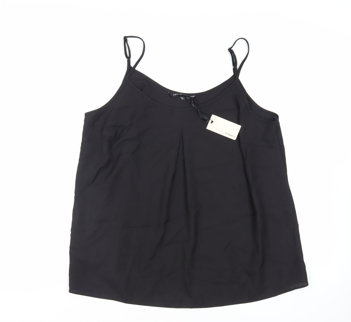 Capsule Womens Black Polyester Camisole Tank Size 18 Scoop Neck