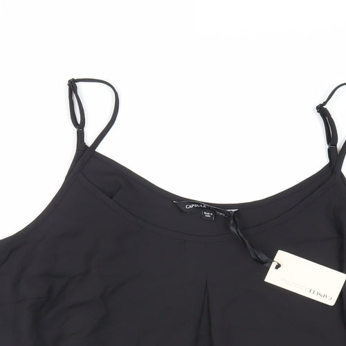 Capsule Womens Black Polyester Camisole Tank Size 18 Scoop Neck