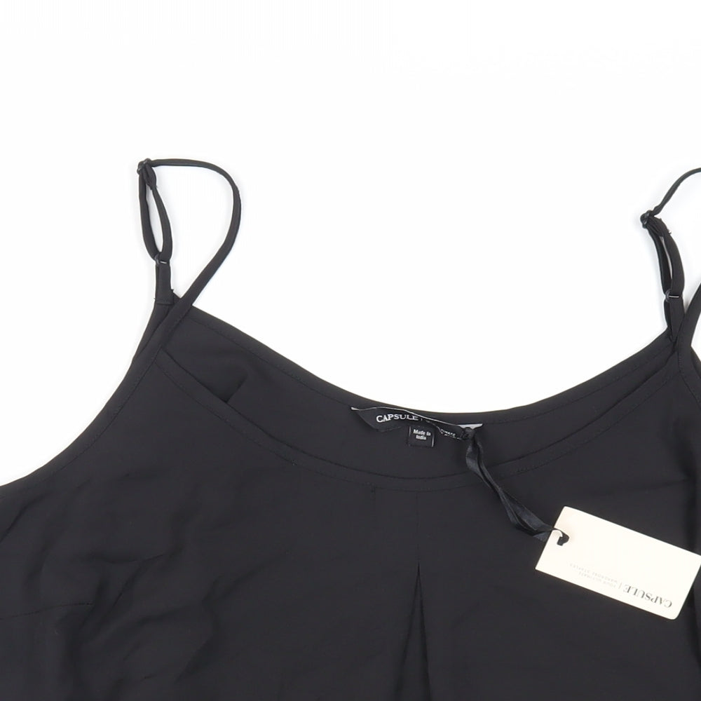Capsule Womens Black Polyester Camisole Tank Size 18 Scoop Neck