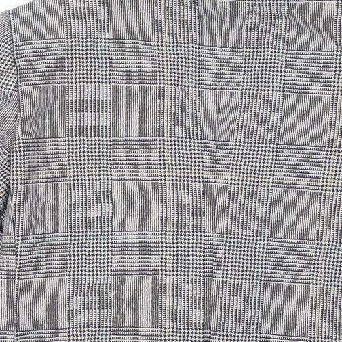 St Michael Womens Grey Plaid Jacket Blazer Size 10 Button - Vintage