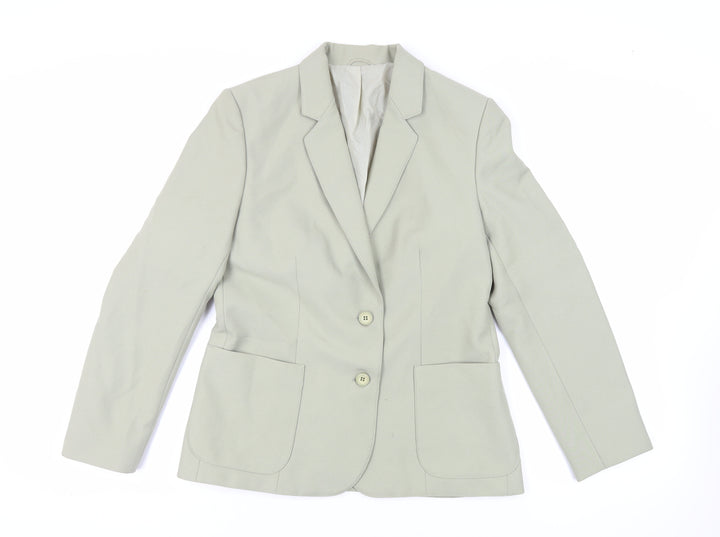 St Michael Womens Green Jacket Blazer Size 14 Button - Vintage