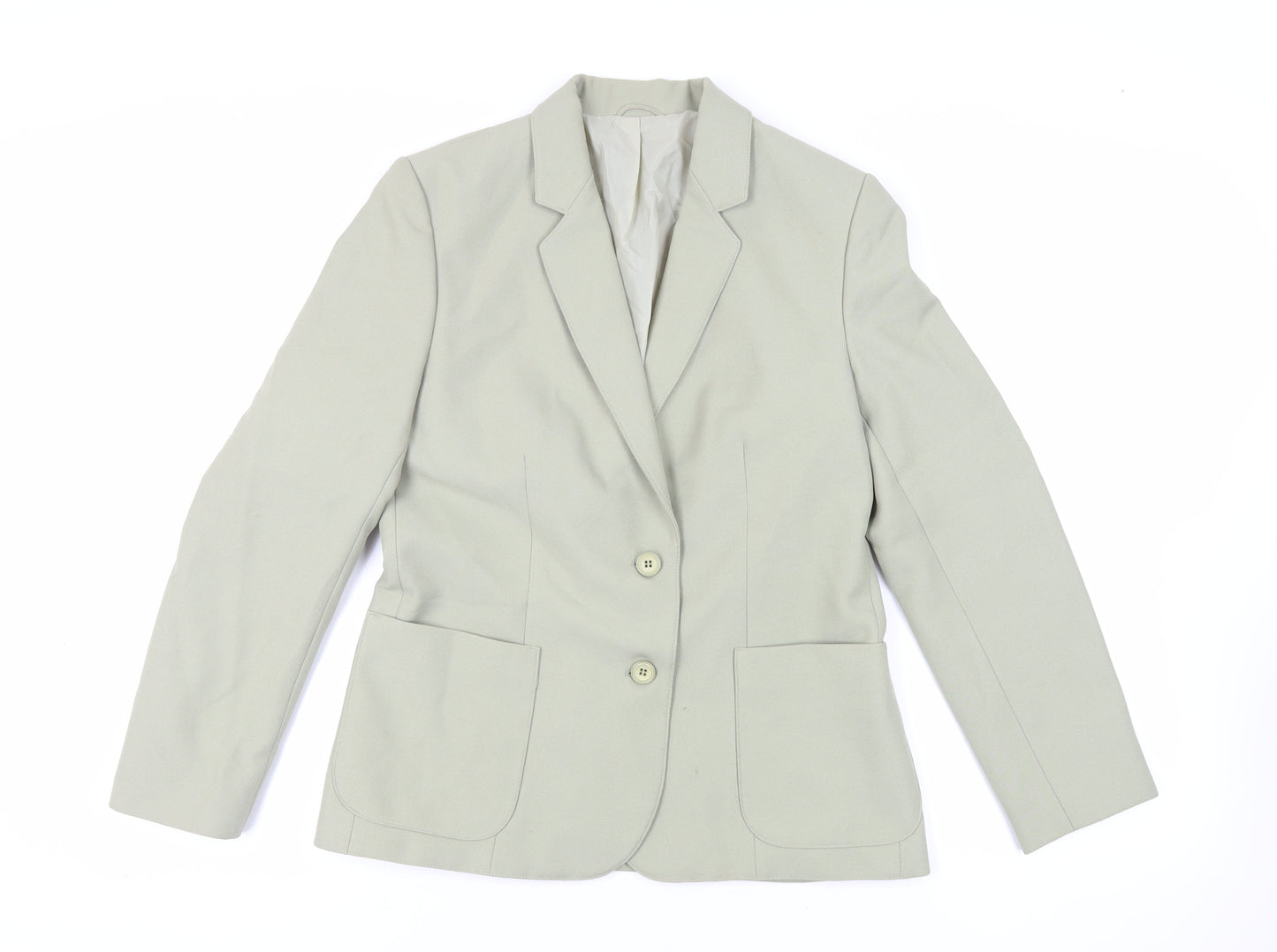 St Michael Womens Green Jacket Blazer Size 14 Button - Vintage
