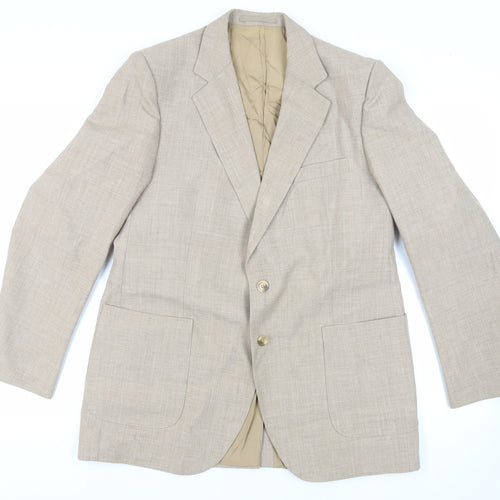 St Michael Mens Beige Polyester Jacket Suit Jacket Size 44 Regular