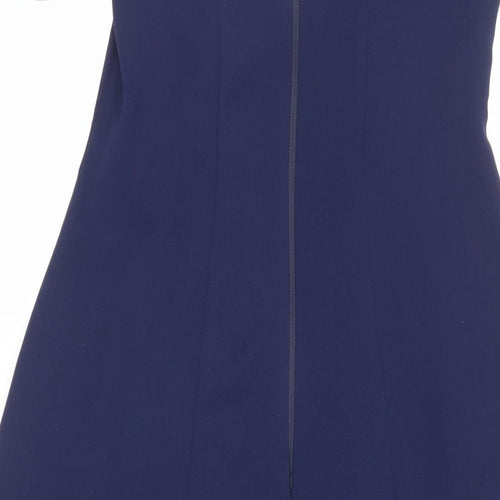 Coast Womens Blue Polyester Fit & Flare Size 6 Off the Shoulder Zip