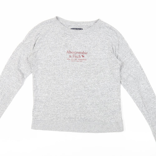 Abercrombie & Fitch Womens Grey Polyester Pullover Sweatshirt Size S Pullover - Logo
