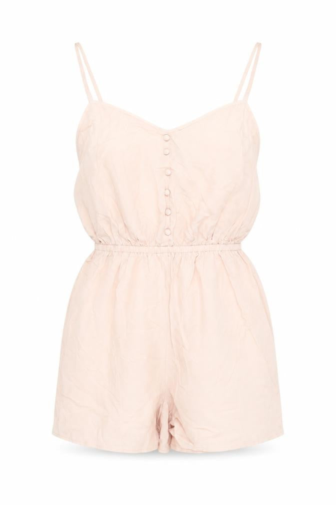 New Look Womens Pink Viscose Playsuit One-Piece Size 10 - Elasticated Waist