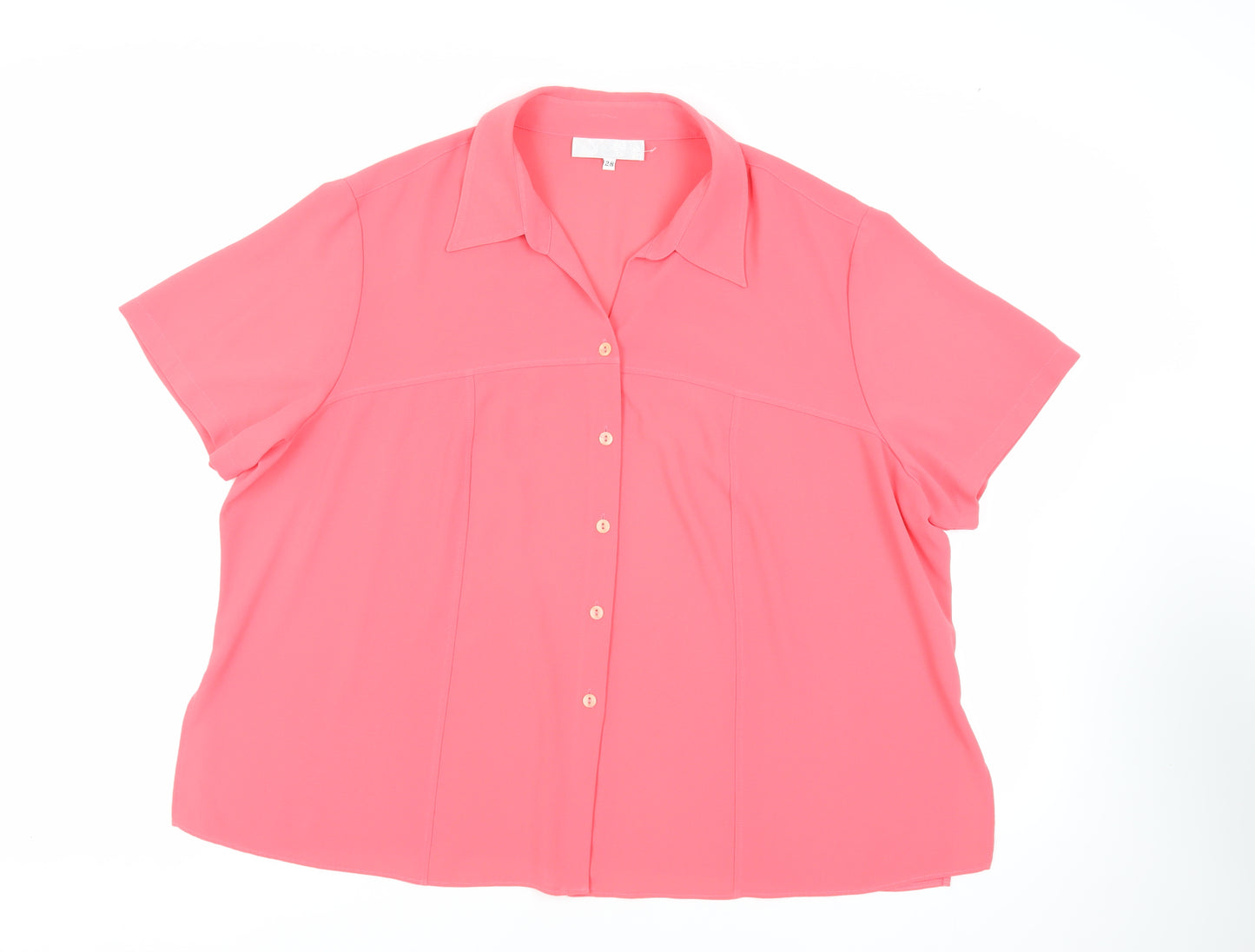 Size Up Womens Pink Polyester Basic Button-Up Size 28 Collared