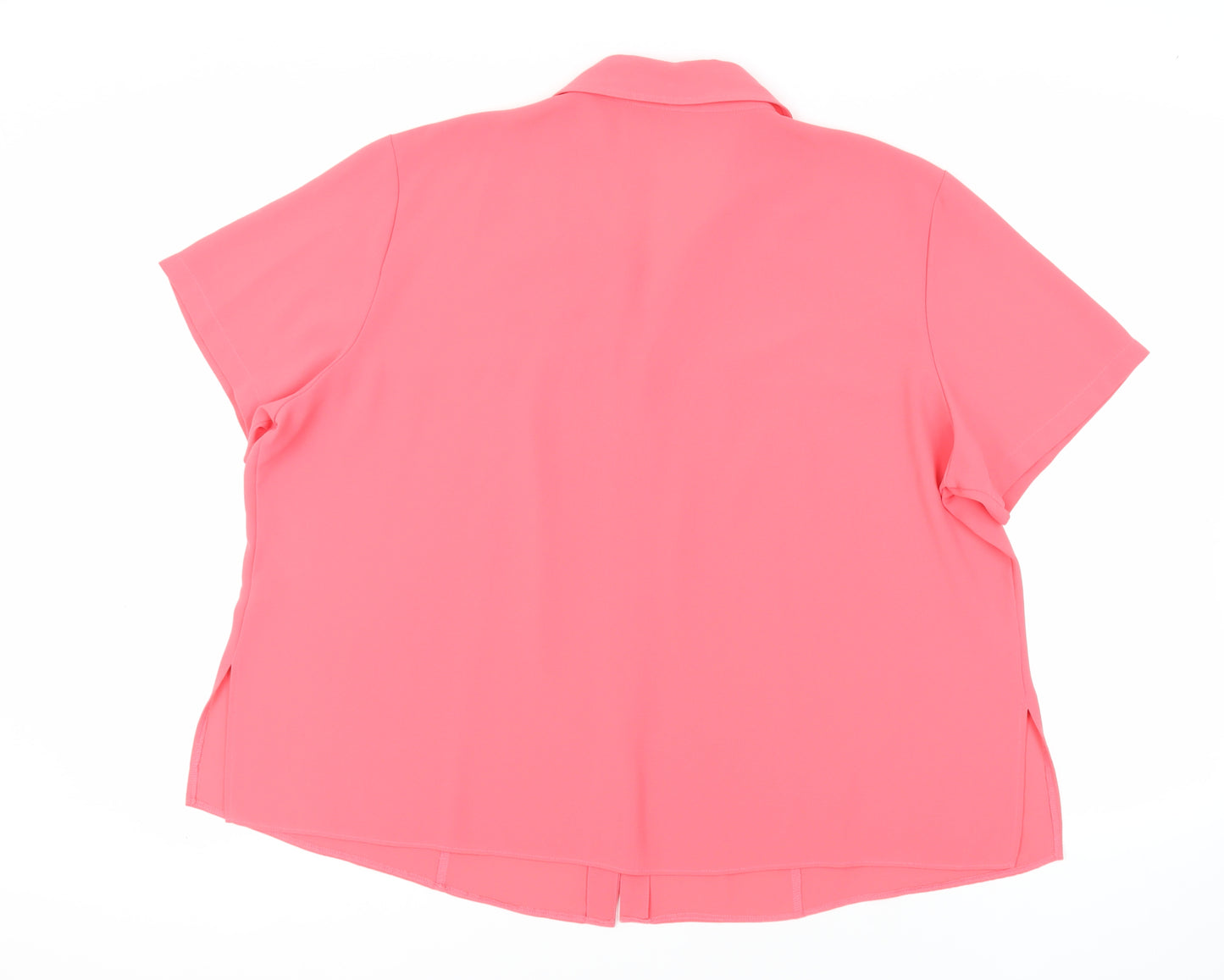 Size Up Womens Pink Polyester Basic Button-Up Size 28 Collared