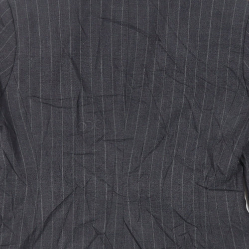 Debenhams Womens Black Striped Jacket Blazer Size 6 Button