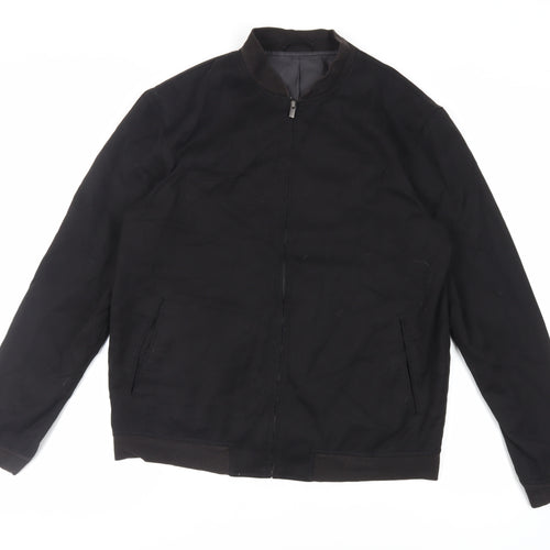 NEXT Mens Black Bomber Jacket Jacket Size L Zip