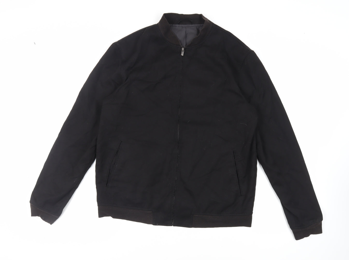 NEXT Mens Black Bomber Jacket Jacket Size L Zip