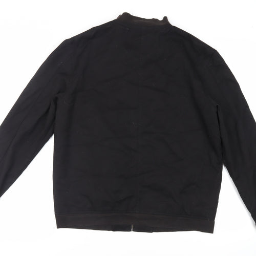 NEXT Mens Black Bomber Jacket Jacket Size L Zip