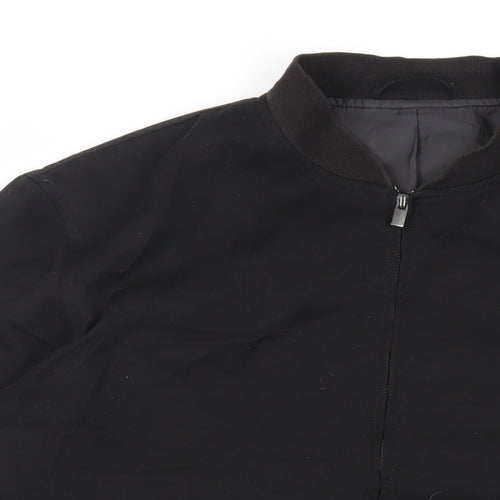 NEXT Mens Black Bomber Jacket Jacket Size L Zip