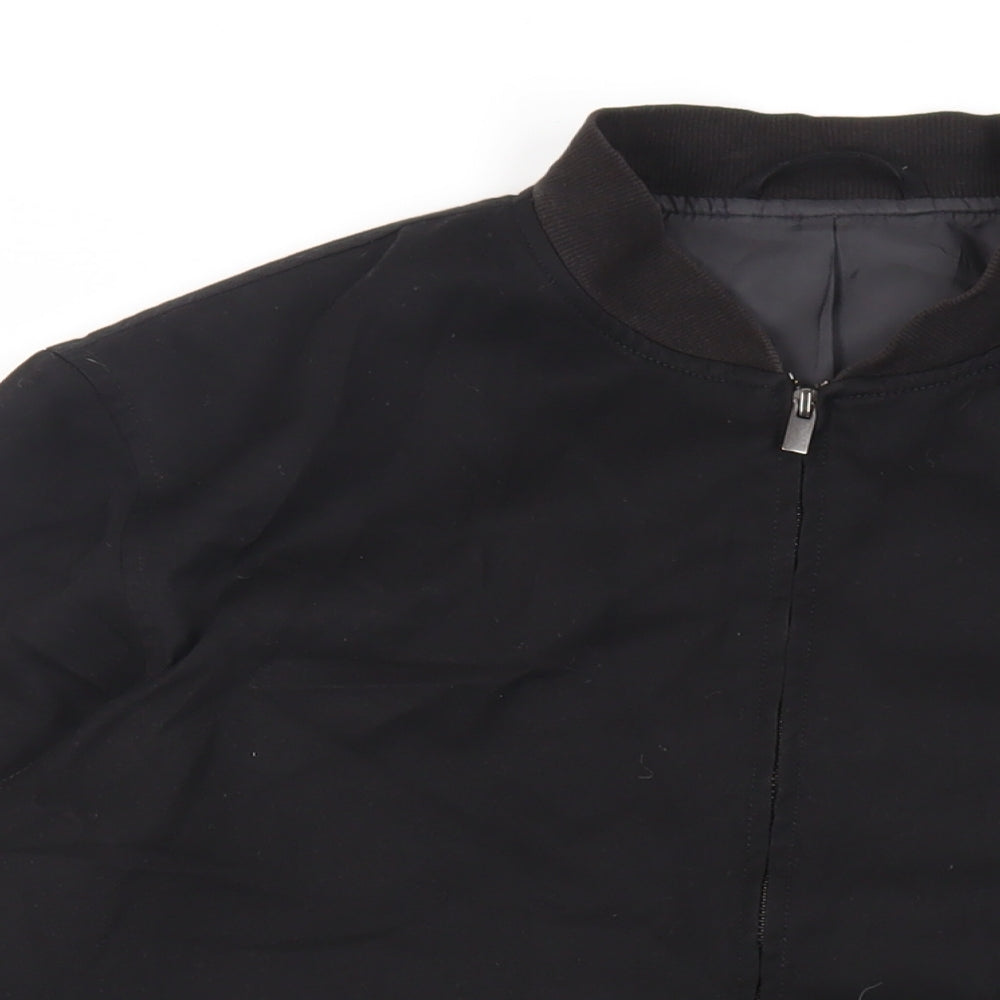 NEXT Mens Black Bomber Jacket Jacket Size L Zip
