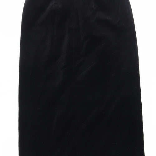 Carr Jones Womens Black Cotton Straight & Pencil Skirt Size 14 Zip - Vintage