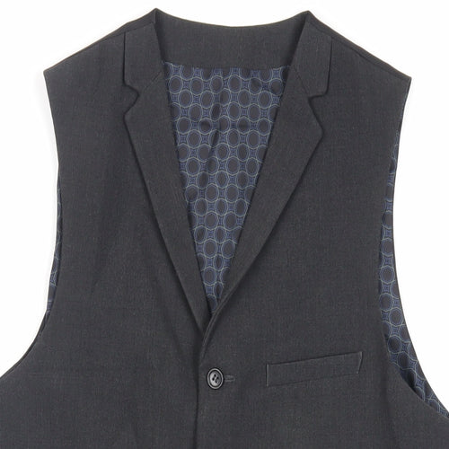 ASOS Mens Grey Polyester Jacket Suit Waistcoat Size 38 Regular