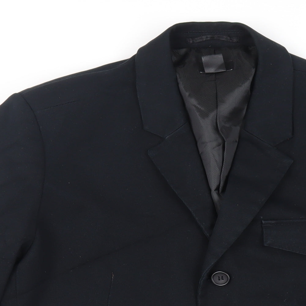 H&M Mens Black Jacket Blazer Size 42 Button