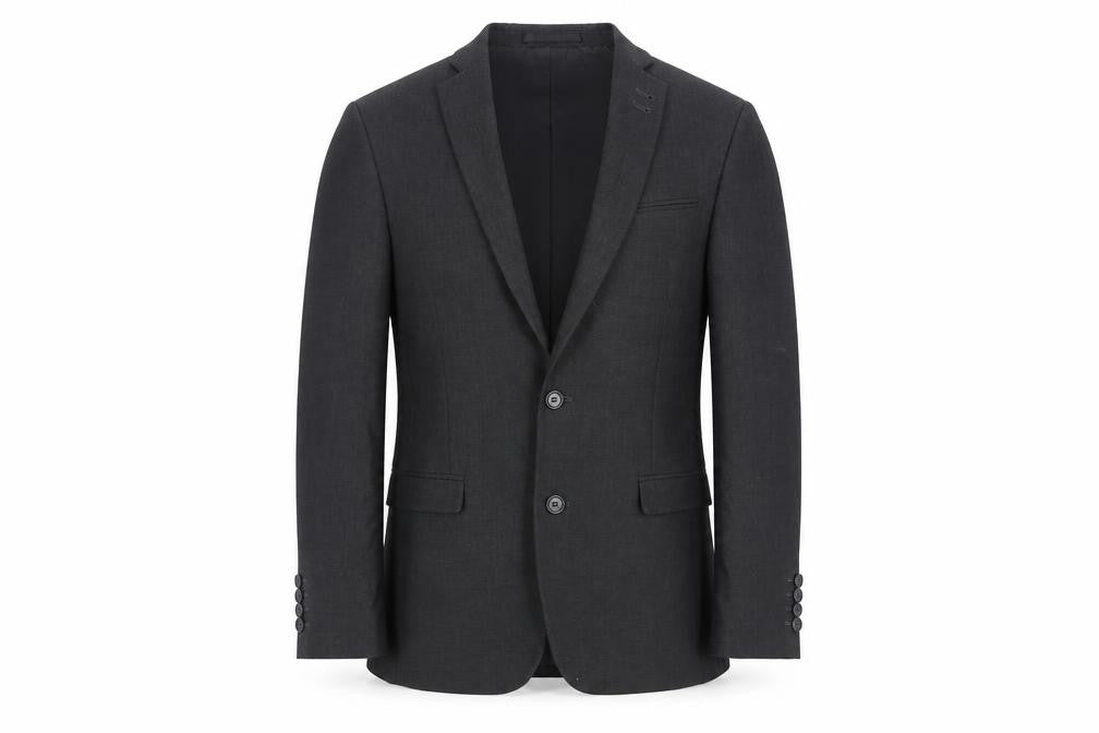 Front view of ASOS men’s grey polyester jacket suit jacket, size 38, regular