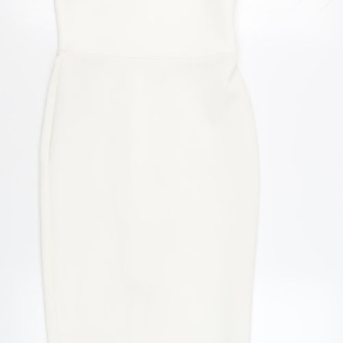 ASOS Womens White Polyester Sheath Size 8 Sweetheart Pullover