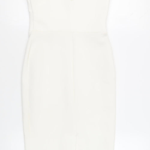 ASOS Womens White Polyester Sheath Size 8 Sweetheart Pullover