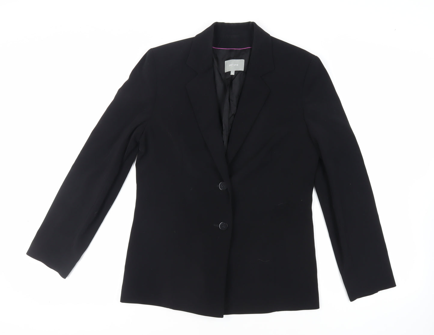 Per Una Womens Black Jacket Blazer Size 12 Button